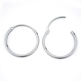 925 Sterling Silver Circle Round Huggie Hoop Earrings For Women Men