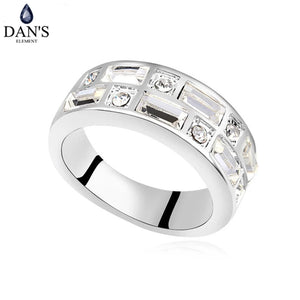 DAN'S Geometric Ring with Austrian Crystals