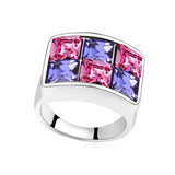 DAN'S ELEMENT Geometric Ring with Real Austrian Crystals in Yellow