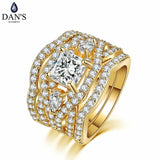 Classic Marquise CZ 3 Rings Set Silver Wedding Jewelry DER643