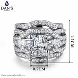 Classic Marquise CZ 3 Rings Set Silver Wedding Jewelry DER643
