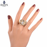 Classic Marquise CZ 3 Rings Set Silver Wedding Jewelry DER643