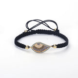 Pave CZ Evil Eye Hand-woven Bracelet for Women