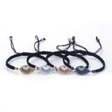 Pave CZ Evil Eye Hand-woven Bracelet for Women