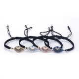 Pave CZ Evil Eye Hand-woven Bracelet for Women