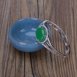 Women Green Stone Zircon Charm Bracelet Bangle - Party Jewelry Gift