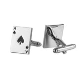 Silver Poker AAAA Men Shirt Cufflink Wedding Gift