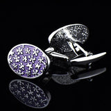 Purple Enamel Men's Cufflinks for Wedding Gift