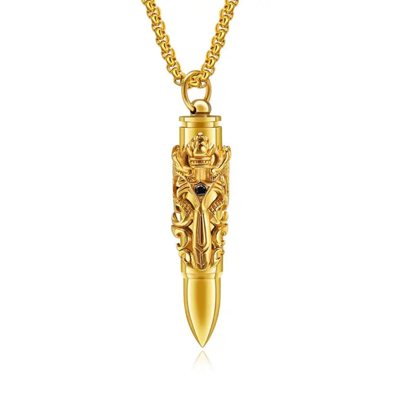 Bullet Pendant Stainless Steel Necklace