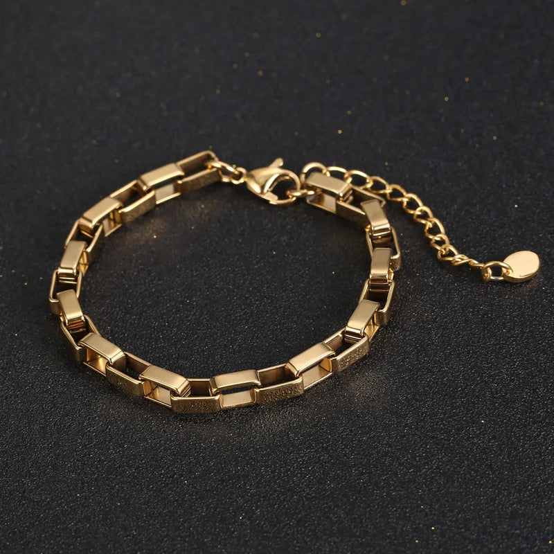 Men Motorcycle Chain Wristband Bracelet Stainless Steel Boyfriend Gift