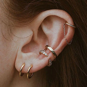 DAVINI Double Circle Clip Earrings Ear Cuff Ear Rings Women OL Style Jewelry