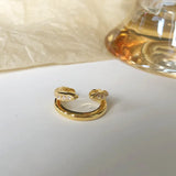 DAVINI Double Circle Clip Earrings Ear Cuff Ear Rings Women OL Style Jewelry