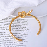 DAVINI Winding Knotted Bracelet Bangles Titanium Steel 18K Plated