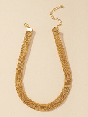 DAVINI Silver Link Chain Choker Necklace Minimalist Statement Jewelry