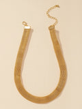DAVINI Silver Link Chain Choker Necklace Minimalist Statement Jewelry