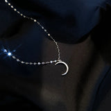 S925 Sterling Silver Moon CZ Anklet - Meniscus Anklet Jewelry