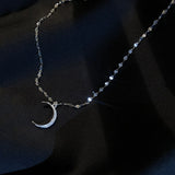 S925 Sterling Silver Moon CZ Anklet - Meniscus Anklet Jewelry