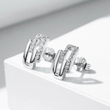 Classic Style 925 Sterling Silver Stud Earrings for Women Female