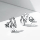 Classic Style 925 Sterling Silver Stud Earrings for Women Female