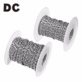 10Yards 2mm 3mm Silver Stainless Steel Twisted Chain Jewelry Bulk Chains