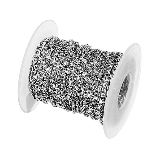 10Yards 2mm 3mm Silver Stainless Steel Twisted Chain Jewelry Bulk Chains