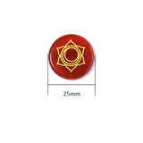 DC 7pcs Natural Stone Chakela Cabochons 25mm Round Spacer DIY Jewelry Making