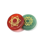 DC 7pcs Natural Stone Chakela Cabochons 25mm Round Spacer DIY Jewelry Making