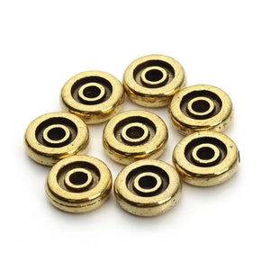 100pc Antique 8MM Round Metal Spacer Beads for DIY Bracelets