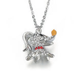 Christmas Jack Necklace Stainless Steel Crystal Pendant Girl Gift