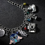 Comic Stitch Bracelet Christmas Jewelry Party Stainless Steel Chain Crystal Enam