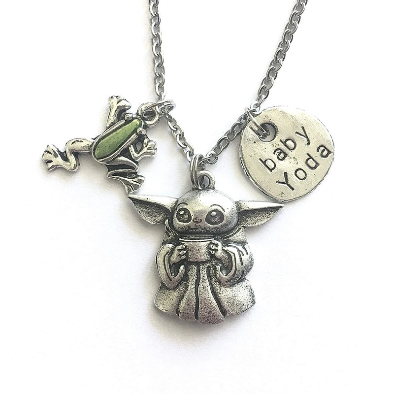 Baby Master Necklace Girl Charm Pendant Silver Plated Star Mandalorian Jewelry
