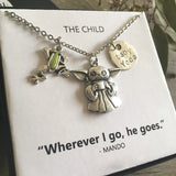 Baby Master Necklace Girl Charm Pendant Silver Plated Star Mandalorian Jewelry