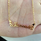 Personalized Heart Butterfly Unicorn Name Necklace