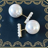DD Pearl Earrings Women Brass Letter Earrings Diamond Stud Earrings