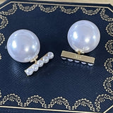 DD Pearl Earrings Women Brass Letter Earrings Diamond Stud Earrings