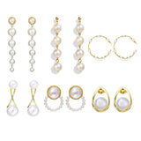 DD Pearl Earrings Women Brass Letter Earrings Diamond Stud Earrings