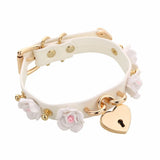 DDLG Choker Collar Punk Cosplay Rose Flower PU Leather Necklace