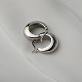 925 Sterling Silver Chunky Hoop Earrings for Women Punk Ear Jewelry