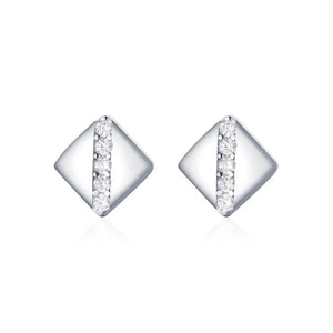 Pink Square Crystal Drop Earrings Cubic Zirconia Bridal Jewelry