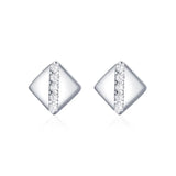 Pink Square Crystal Drop Earrings Cubic Zirconia Bridal Jewelry