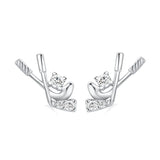 Pink Square Crystal Drop Earrings Cubic Zirconia Bridal Jewelry