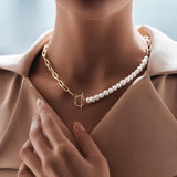 DEAR-LIFE Chunky Chain Necklace Women Toggle Clasp Stainless Steel