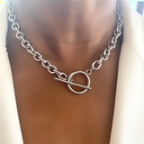 DEAR-LIFE Chunky Chain Necklace Women Toggle Clasp Stainless Steel