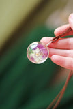 Forest Department Retro Double-sided Pansy Immortal Flower Pendant Necklace
