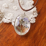 DEAR-LIFE Retro Double-Sided Forget-Me-Not Eternal Flower Necklace Pendant