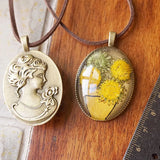 Forest Wind Sunflower Pendant Dried Flower Necklace