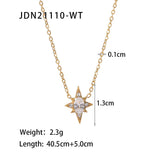 French Delicate Necklace Earrings Titanium Oval Zirconia Pendant