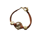 Vintage Clover Bronze Leather Rope Bracelet