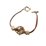 Vintage Clover Bronze Leather Rope Bracelet