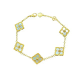 Golden-plated Clover Bracelet Mother-of-Pearl Flower Jewelry